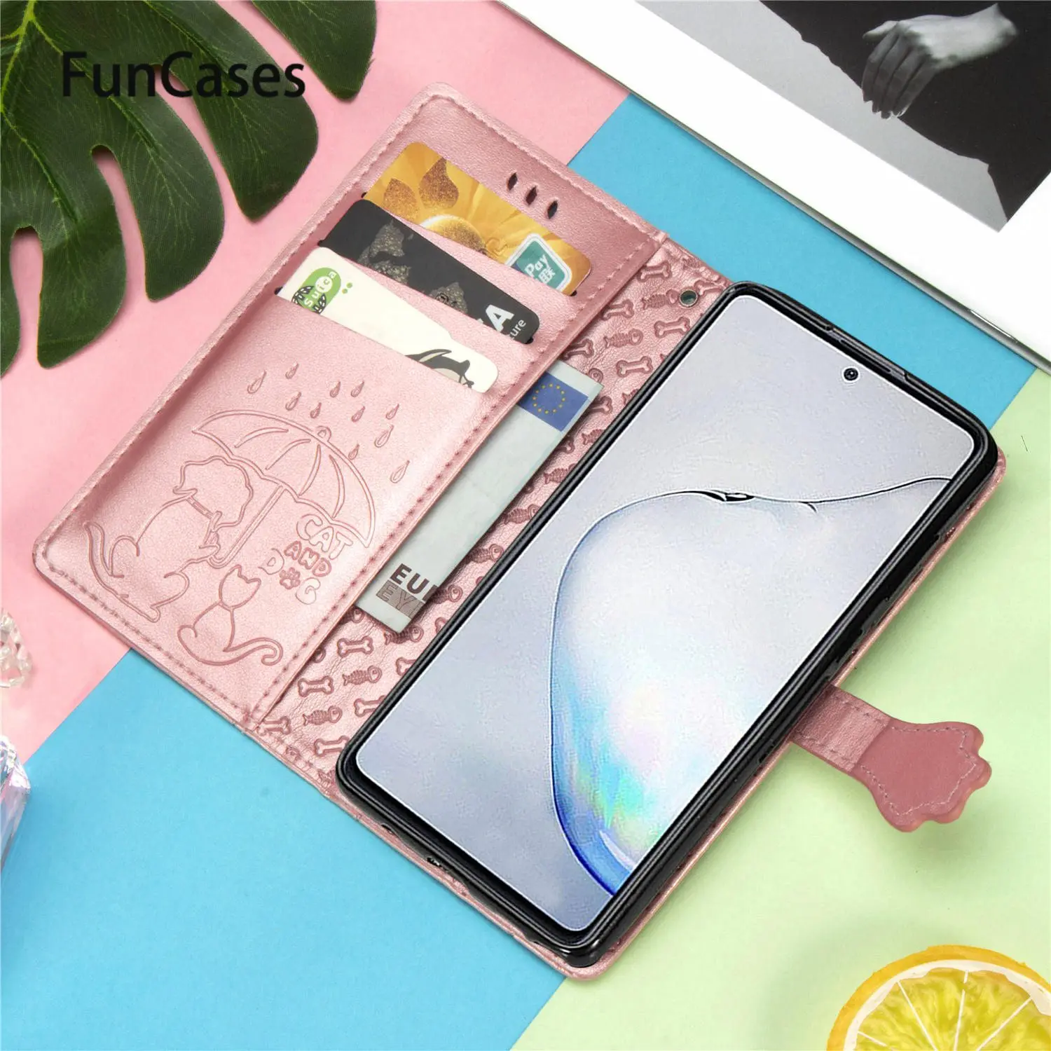 Милые чехлы с кошкой и собакой для телефонов estuche Samsung A80 чехол из искусственной