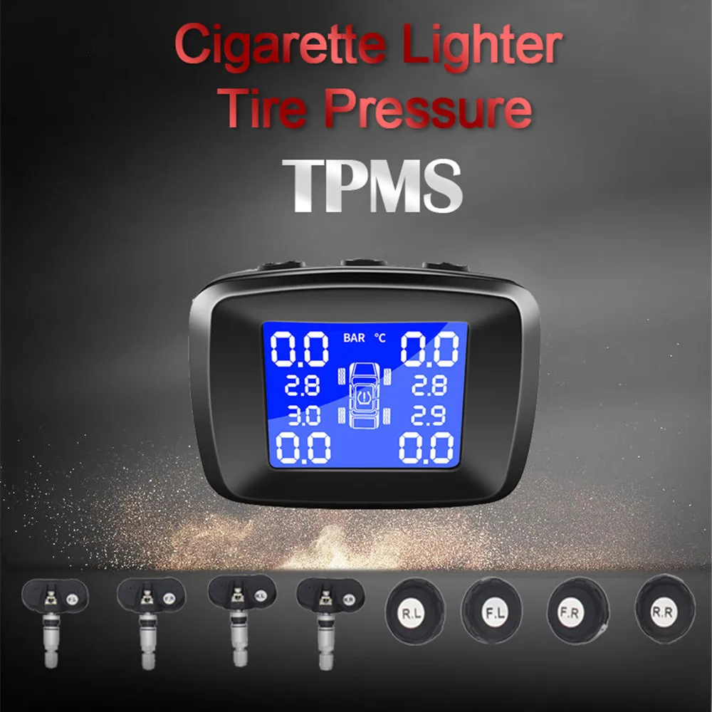 Auto Zigarette Leichter Reifendruck Überwachung TPMS LCD Display Eingebauter Sensor Reifendruck Erkennung Alarm System TY13A Auto Zigarette Leichter Reifendruck Überwachung TPMS LCD Display Eingebauter Sensor Reifendruck Erkennung Alarm System TY13A
