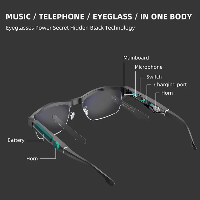 BT5.0 Smart glasses call listen music earphone glasses 2-in-1 intelligent high-tech sunglasses, suitable for Android and IOS 3
