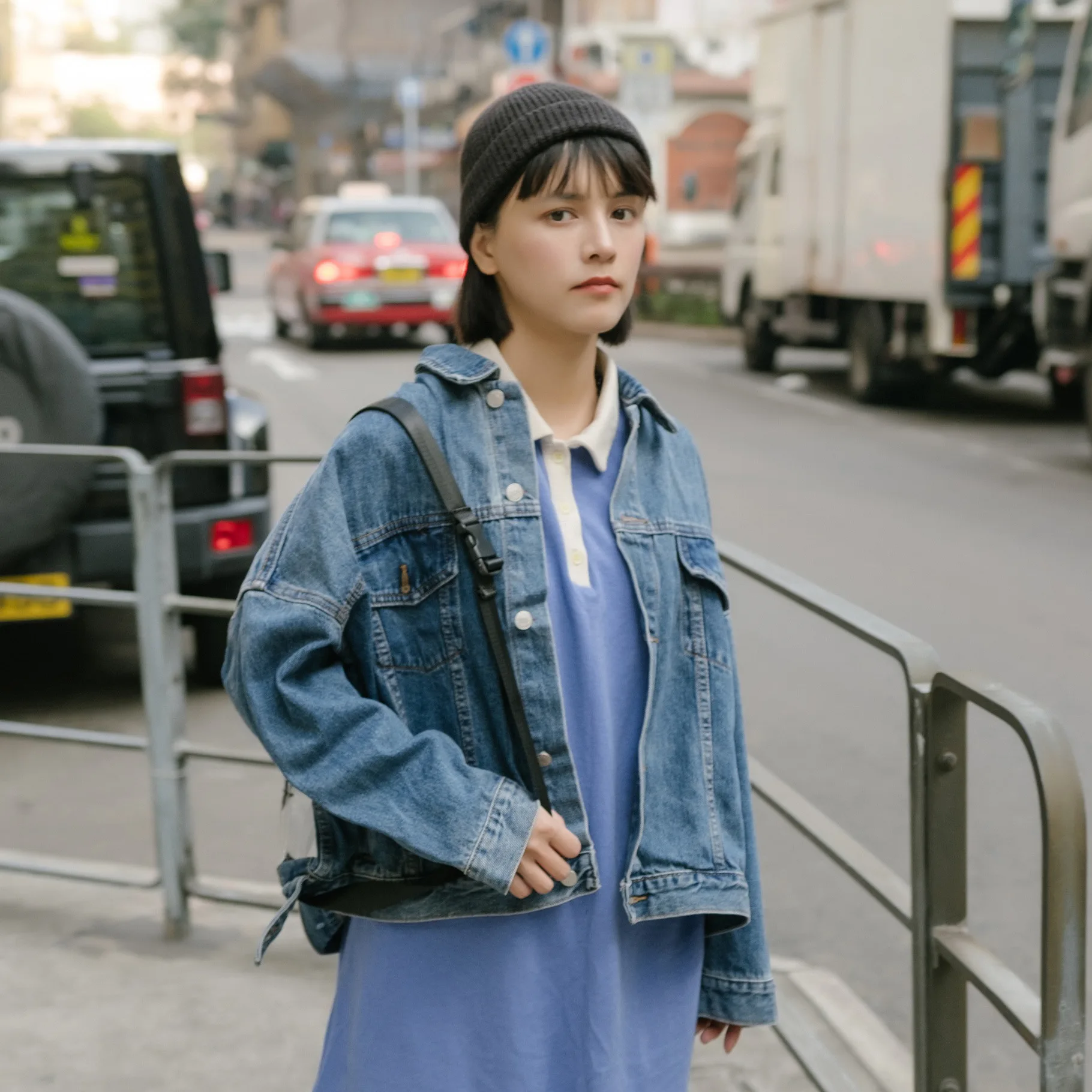 

[Unique] 2019 Autumn New Style Korean-style Irregular Wrinkle Loose-Fit Versatile Bat Sleeve Jeans Coat Jacket Women's