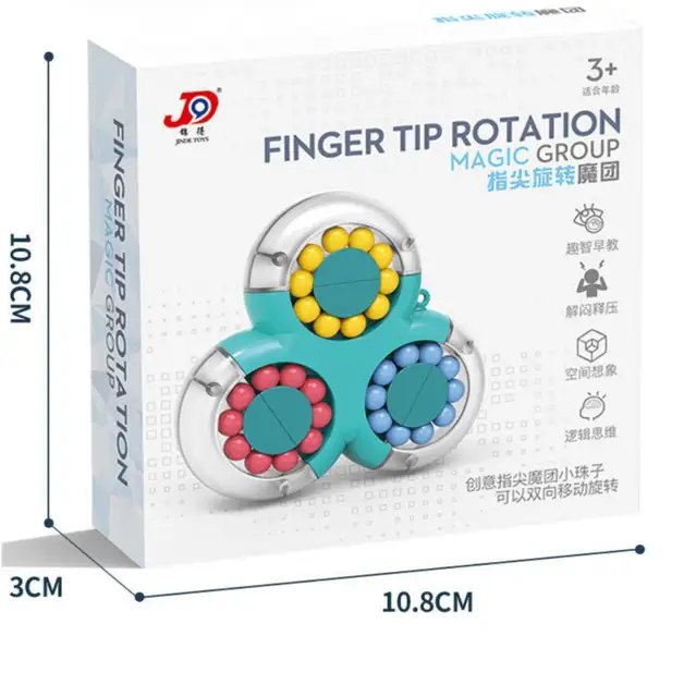 Rotating Magic Beans Cube Fingertip Fidget Toys Kids Adults Stress Relief Spin Bead Puzzles Children Education Intelligence Game 3