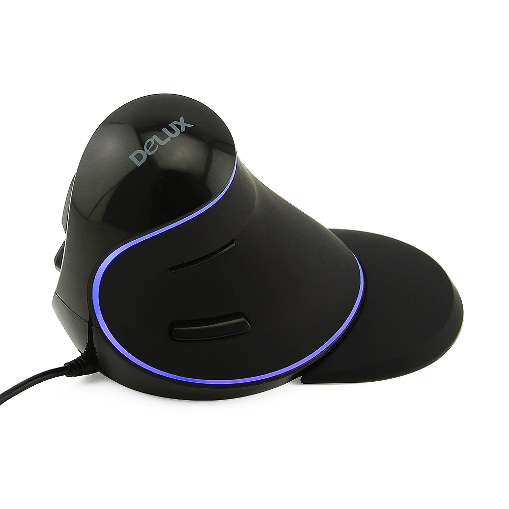 Delux M618 плюс проводная мышь с синим светом игровая компьютерная мышь Вертикальный эргономичный Оптический Мышь для ПК настольного ноутбука