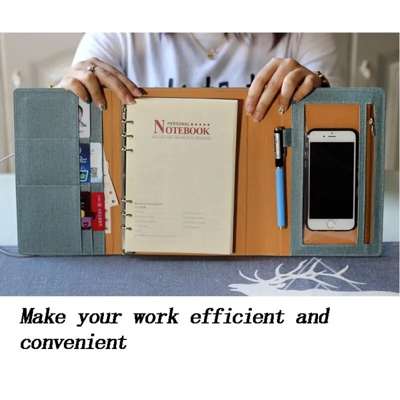 

Business Office Spiral Notebook 6 Holes Multifunctional Trifold Loose-Leaf Paper Separator Agenda planner Bandage Diary Notepad