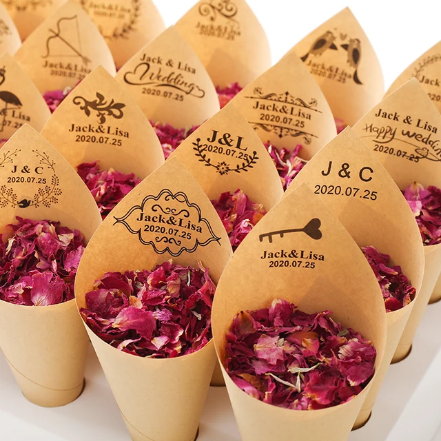 Wedding Confetti Cones 100% Natural Wedding Confetti Dried Flower Petals  Biodegradable Rose Petal Confetti with Tray Party Decor - AliExpress