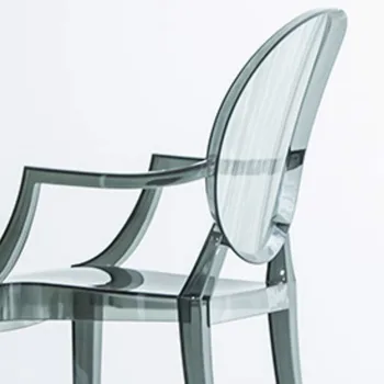 

Nordic ghost chair armchair simple dining chair crystal chair acrylic plastic stool net red transparent devil chair