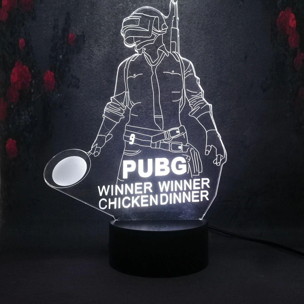 Игра в кино PUBG WINNER курица ужин человек ручная работа шпатель 3D иллюзия визуальная