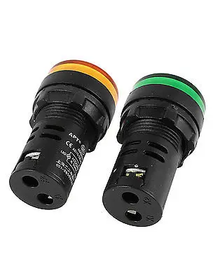 2 Pcs AD16-22D/S Green Yellow LED Pilot Light Panel Indicator 22mm DC 24V 20mA