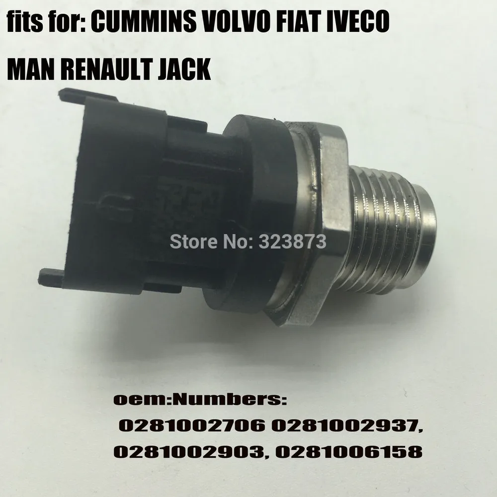 High Quality 1800 Bar Fuel Pressure Sensor 0281002937 0281002706 0281002903 For Cummins for Volvo Iveco Man for Fiat Rena .
