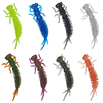 

Outdoors 10Pcs 10cm/7g Simulation Insect Bait Larva Dragonfly Soft Lures Artificial Lures Fishing Worm Silicone Swimbait Baits