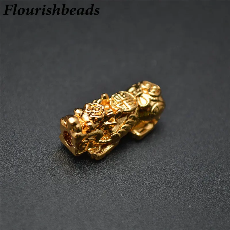 11x25mm Gold Electroplating Metal Mini Lucky Money Pixiu Beads Charms Fits Bracelet Necklace Making 50pcs Per Lot | Украшения и