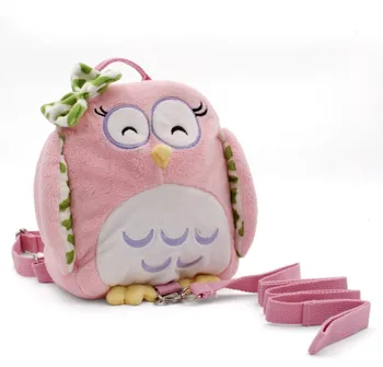 

children bag owl/lion shape Kids Backpack with Anti-lost Safety Leash Lovely 3D Plush Cartoon Animal School Bookbag for Girl Boy