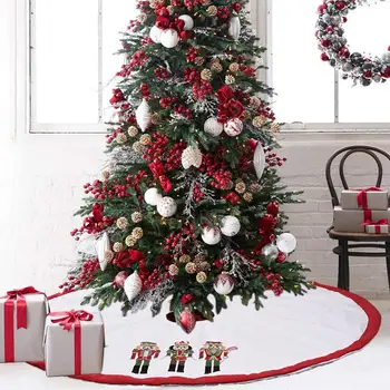 

120cm Tree Skirt Christmas Decorations Walnut Soldier Linen Cloth Tree Skirt White Tree Skirt Scene Layout