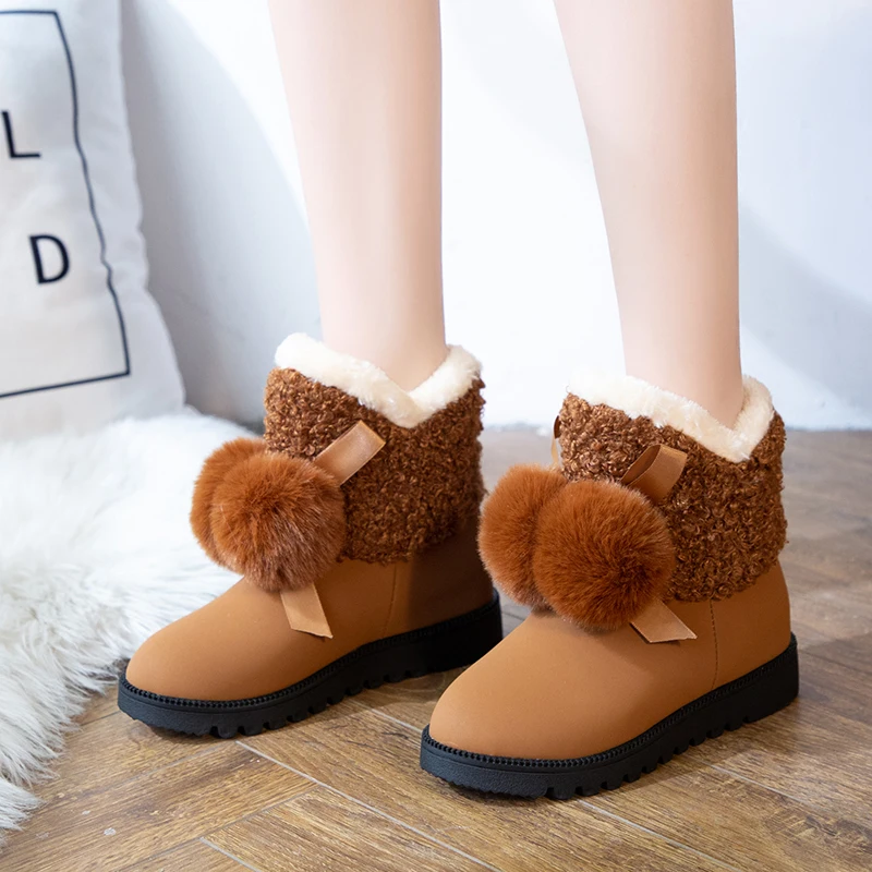 Shoes White Mid-Calf Boots Luxury Designer Australia Booties Ladies Low Heels booties Lace Up Winter Footwear Boots-women Round
