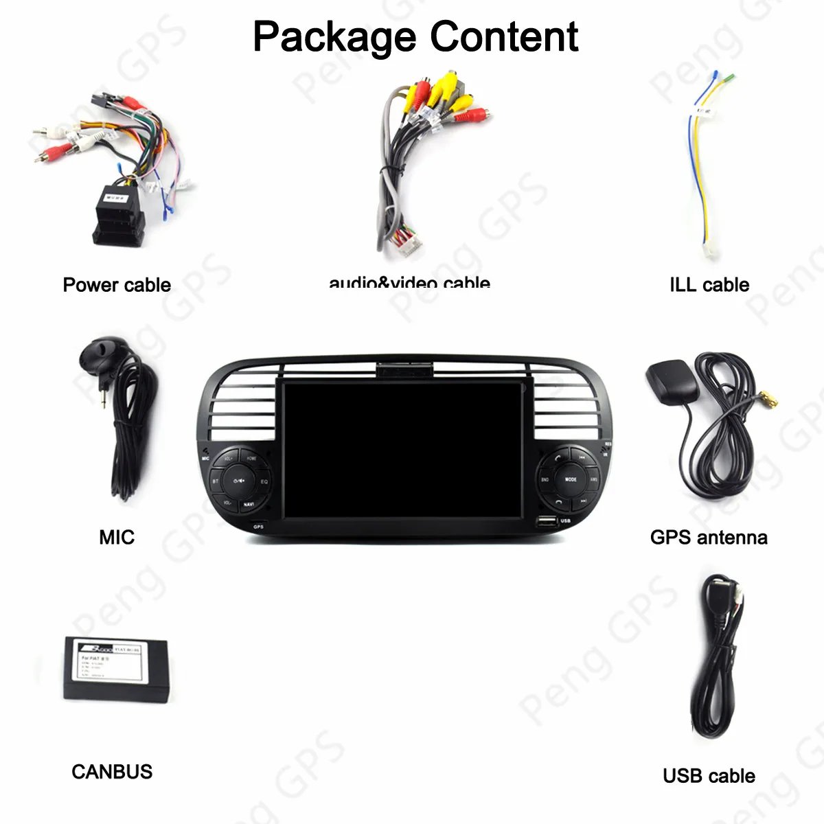 Perfect Android 9.0 Car No DVD Player Multimedia Radio for Fiat 500 / Abarth 500 2007~2015 GPS Navigation IPS LCD Screen Inch Autoradio 5