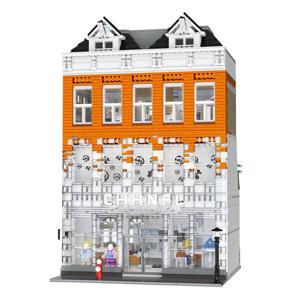 

16021 MOC Creator Crystal House Bricks City Street Series Model Building Blocks 10224 Toys For Children