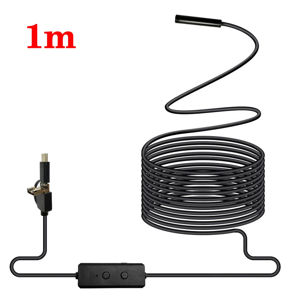 1 M/2 M/3,5 M/5 M wifi эндоскоп камера 200W HD Мини водонепроницаемая камера 8 светодиодный бороскоп Камера Эндоскоп для Android - Цвет: 1M
