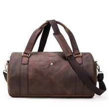 Мужская сумка для путешествий из натуральной кожи Crazy Horse, винтажная Мужская вместительная сумка на плечо, сумка для путешествий, сумка-тоут