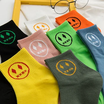 

Spring and Summer New Japanese and Korean Cartoon Devil Smiley Pattern Cute Socks Kawaii Harajuku College Wind Socks Women