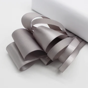 

5 Meter/Lot Dark Grey Solid Color Tapes Grosgrain Ribbon Silver Satin Ribbon Double Face Fabric Scrap Booking DIY Accessories