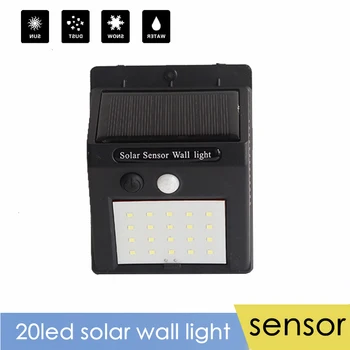 

LED Solar Power PIR Motion Sensor Wall Light 20 LED Outdoor Waterproof Energy Saving Street Yard Path Home Garden Security Lamp