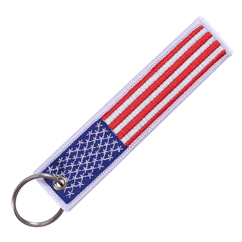 US Flag Keychain Tag with Key Ring EDC for Motorcycles Scooters Cars and Patriotic American Flag Gift KeychainsI love America Keychain (1)