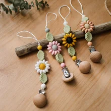 Chupete hecho a mano para bebé, Clip de cadena para chupete, soporte para pezones, Clips de silicona, cadena de dentición, juguete, regalos para bebé, accesorios bonitos