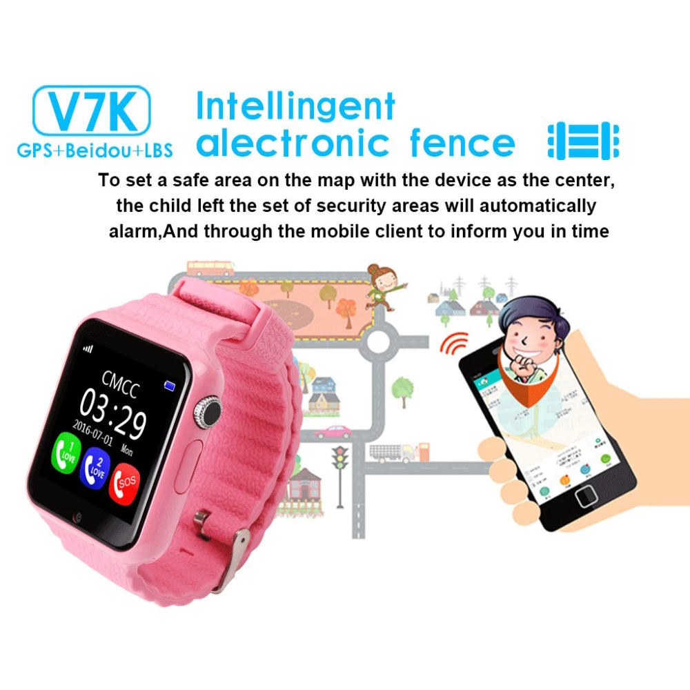 696 оригинальные V7K gps Bluetooth Смарт часы для детей мальчик девочка для Apple Android телефон Поддержка SIM/TF циферблат вызова и Push сообщения