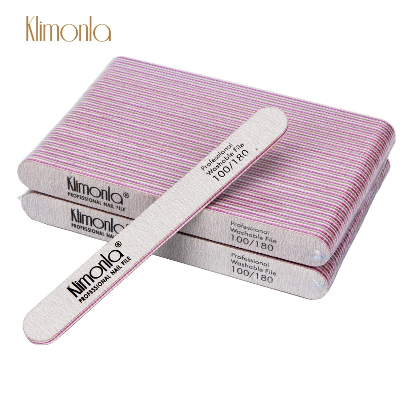 50Pcs/Lot Straight Nail File 100/180 Grit Durable Salon Manicure Grey Sandpaper Buffer Nail Files Manicure Tools Supplier