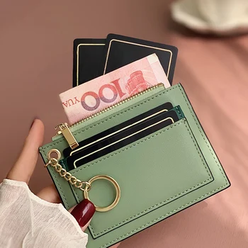 

Genuine Leather Wallet Female 2019 Newest Gift Box Zipper Womens Wallets Mini Lady Card Holder Coin Purse Girls Small Coin Purse