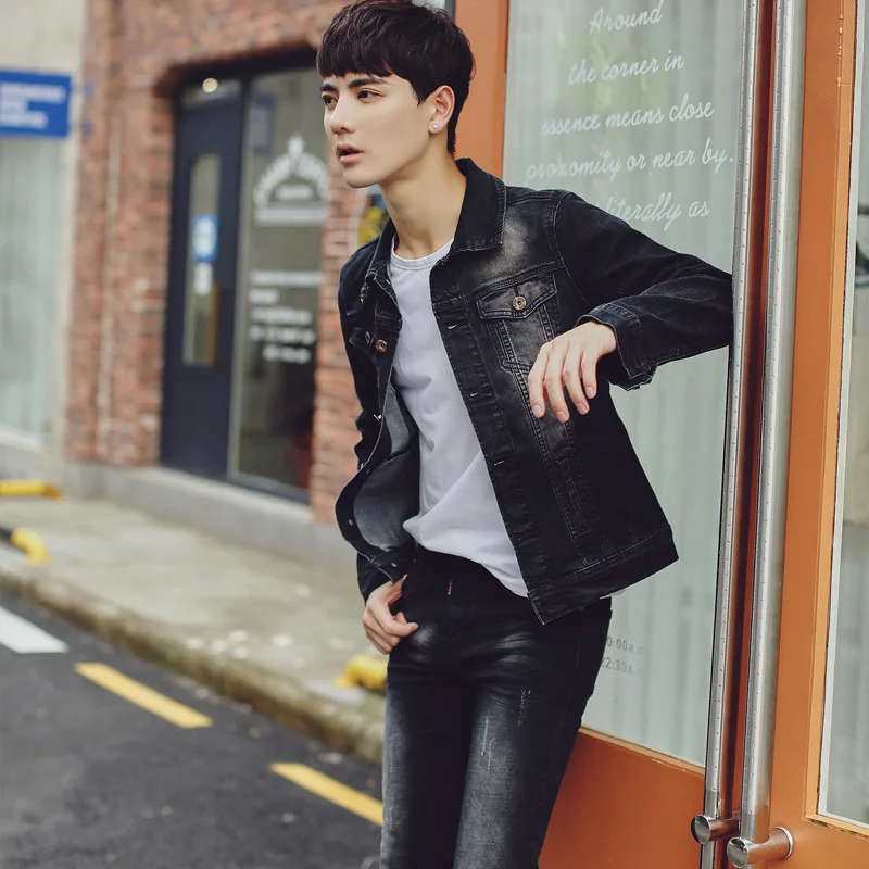 

2018 New Style Spring And Autumn Denim Suit Men's Korean-style Trend Casual Men Two-Piece Set Retro a Set of Clothes