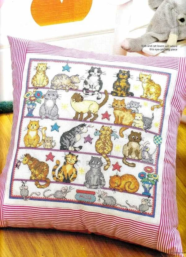 

Набор для вышивки крестом с кошачьей подушкой, вышивка рукоделие, пакеты для рукоделия, набор для ткани мулине, 38-38