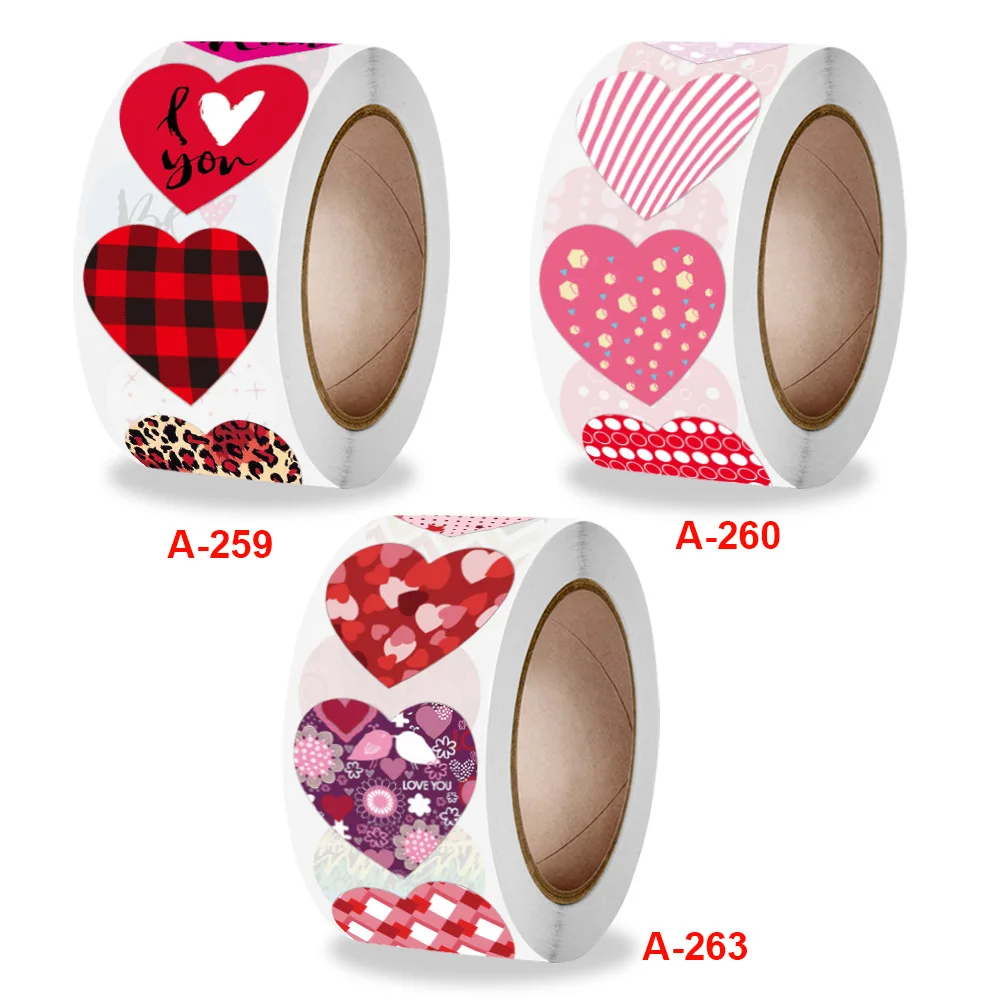 

50-500 Valentine's Day Heart-shaped Love Stickers Gift Wedding Decoration Stickers Love Thank You Gift Decoration