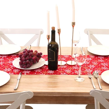 

New Christmas Table Runner, Large Rectangular Retro Tablecloth, Snow Deer Print Festival Decorative Flag