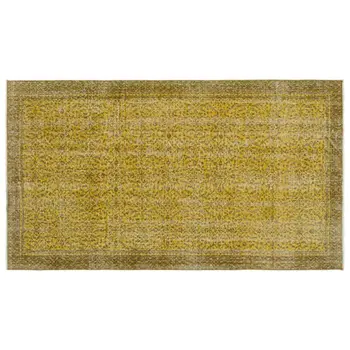 

Handmade Yellow Vintage Overdyed Turkish Area Rug 152x266 Cm-4'12''X8'9''