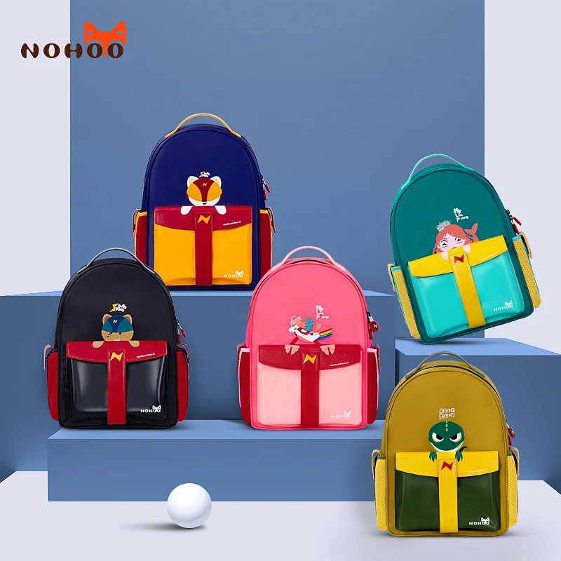 NOHOO backpack multi-function waterproof bag 6-13 years boy girl decompression protection spine light high quality schoolbag new