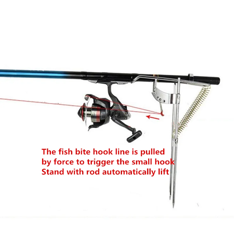 2 Pack Automatic Spring Fishing Rod Holder Stainless Steel Rod Stand Rod  Holder For Bank Fishing Smart Adjustable Auto Fish Catcher