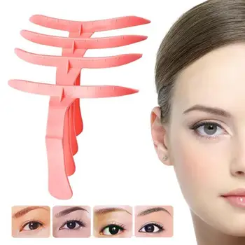 

4pcs/set Reusable Tattoo Ruler Tools Permanent Eyebrow Tattoo Stencil Microblading Ruler Template Supplies P8N7