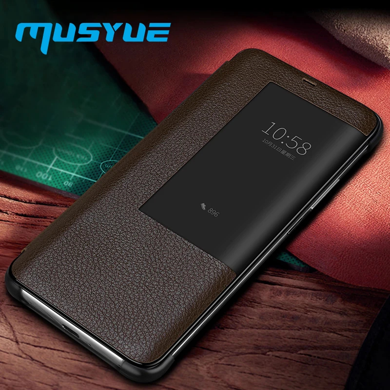 Musyue чехол из натуральной кожи для huawei mate 20 Pro 20X 20Rs умный вид авто спящий Флип