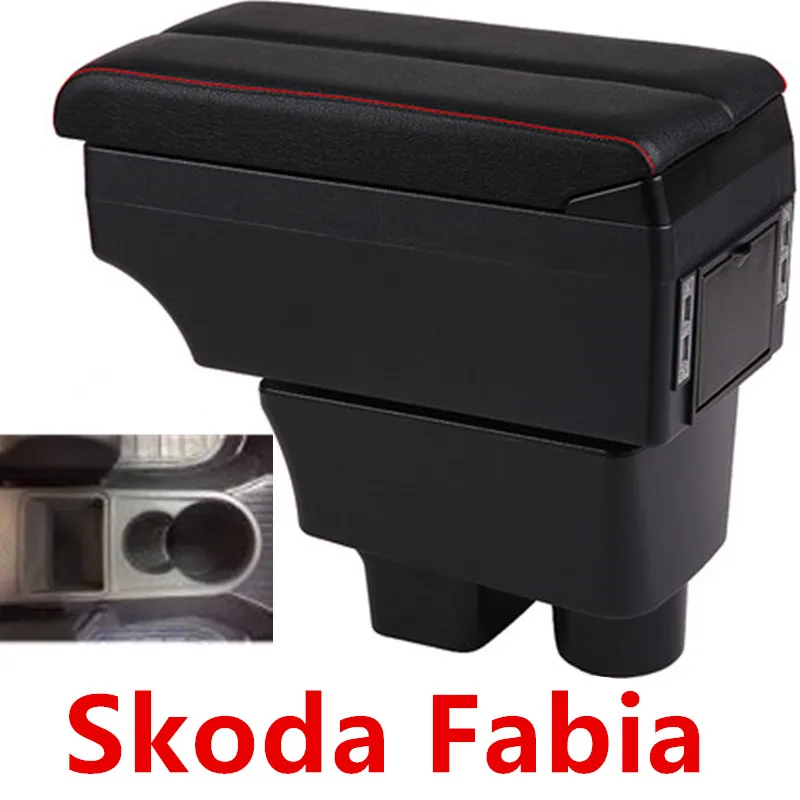 Для Skoda Fabia подлокотник коробка 2008- центральный магазин содержимое коробка с USB интерфейсом