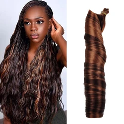 CLong Wavy Crochet Braid Yaki Pony Style Spiral Loose shiny Silky Wave Hair French Curls Synthetic Curly Braiding Hair