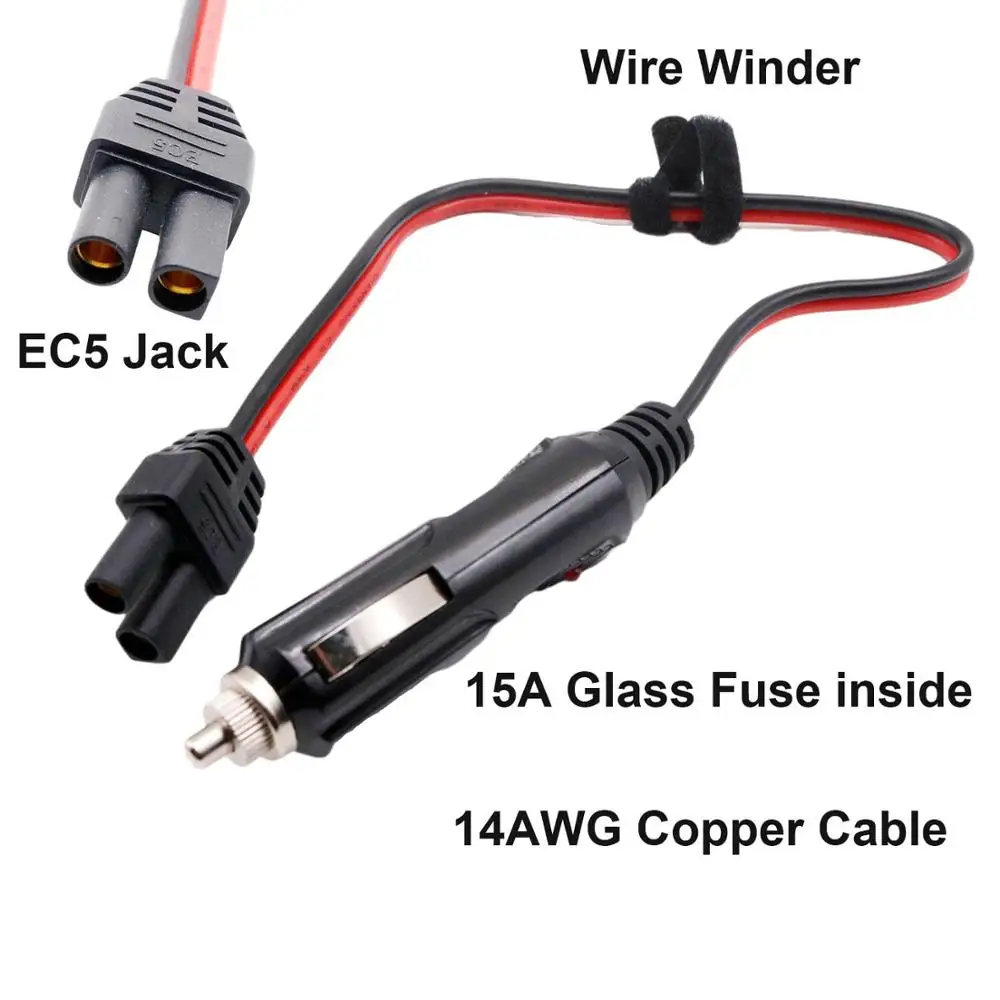 Car Cigarette Lighter Plug to EC5 Female Emergency Battery Booster