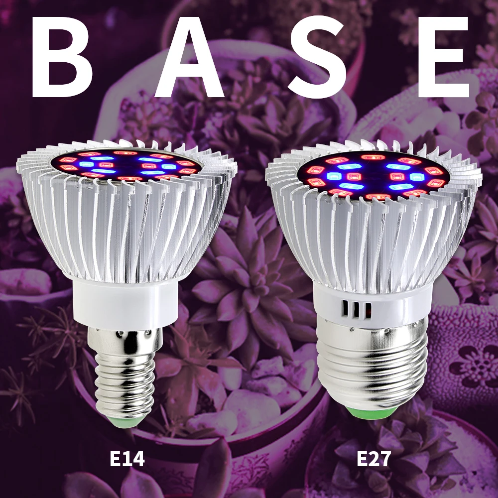 Phyto Lamp Full Spectrum LED Grow Light E27 Plant Lamp E14 Fitolamp 18W For Indoor Seedlings Flower Fitolampy Growing Tent Box