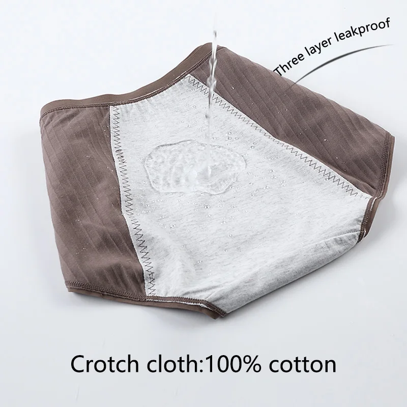 2XL-4XL, женские трусики большого размера, хлопковые трехслойные, герметичные, менструальные трусы, бесшовные, физиологическое нижнее белье, мягкое