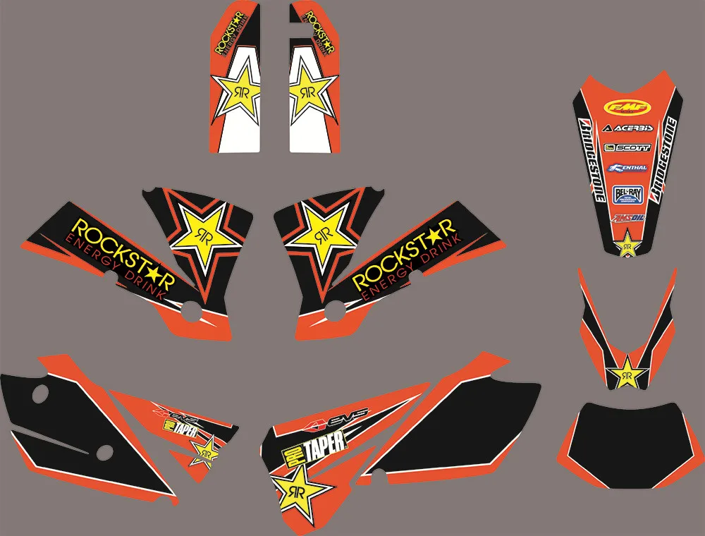 3M наклейки для KTM SX EXC 2004 бесплатные индивидуальные номера имена блеск для губ графики для KTM SX EXC 125 200 250 300 400 450 525 2004