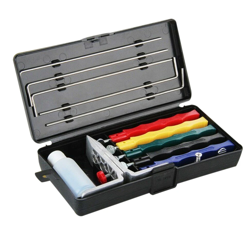 Cutter Sharpener Deluxe 5 Whetstones Set Sharpening System Portable Durable Tool HYD88