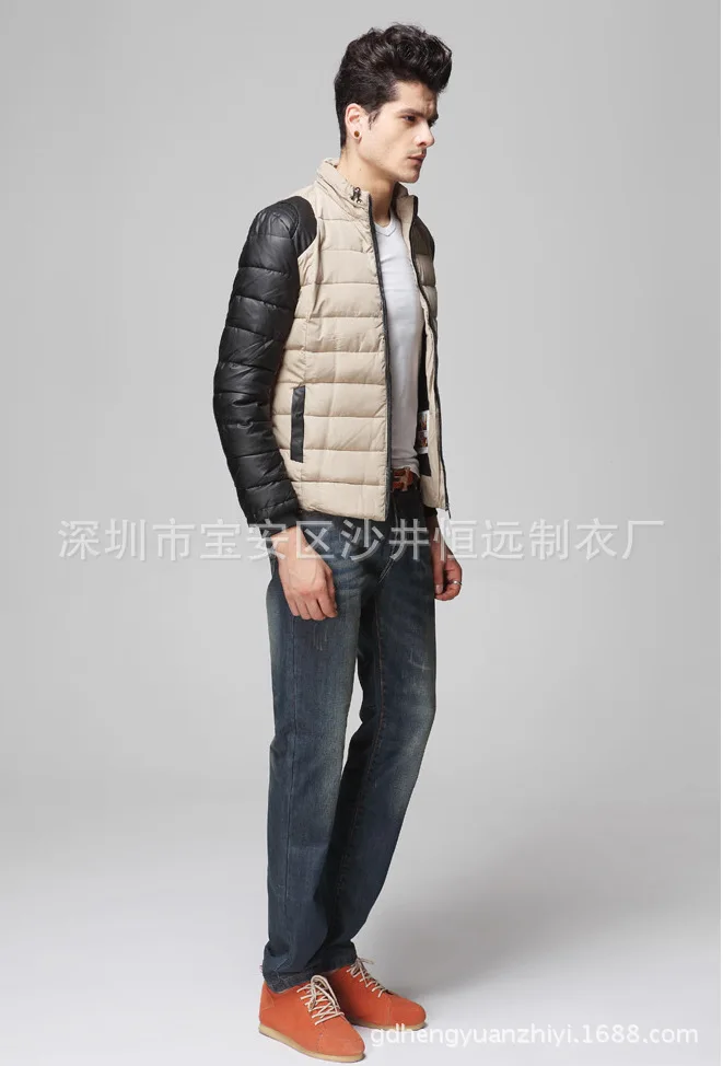 Stock Men's Cotton-padded Jacket Stand Collar Slim Fit Korean-style Fashion MEN'S Coat Cotton-padded Clothes Warm Male Padded
