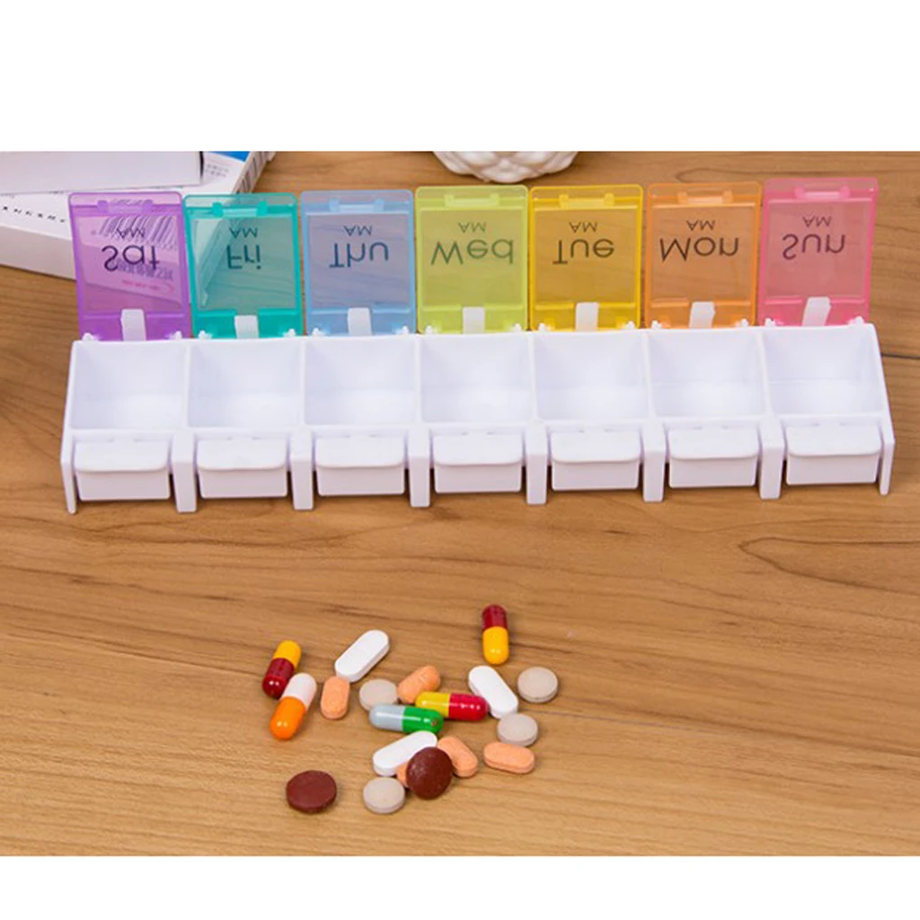 7 Days Week Pill Tablet Vitamin Medicine Box Container Storage Organizer
