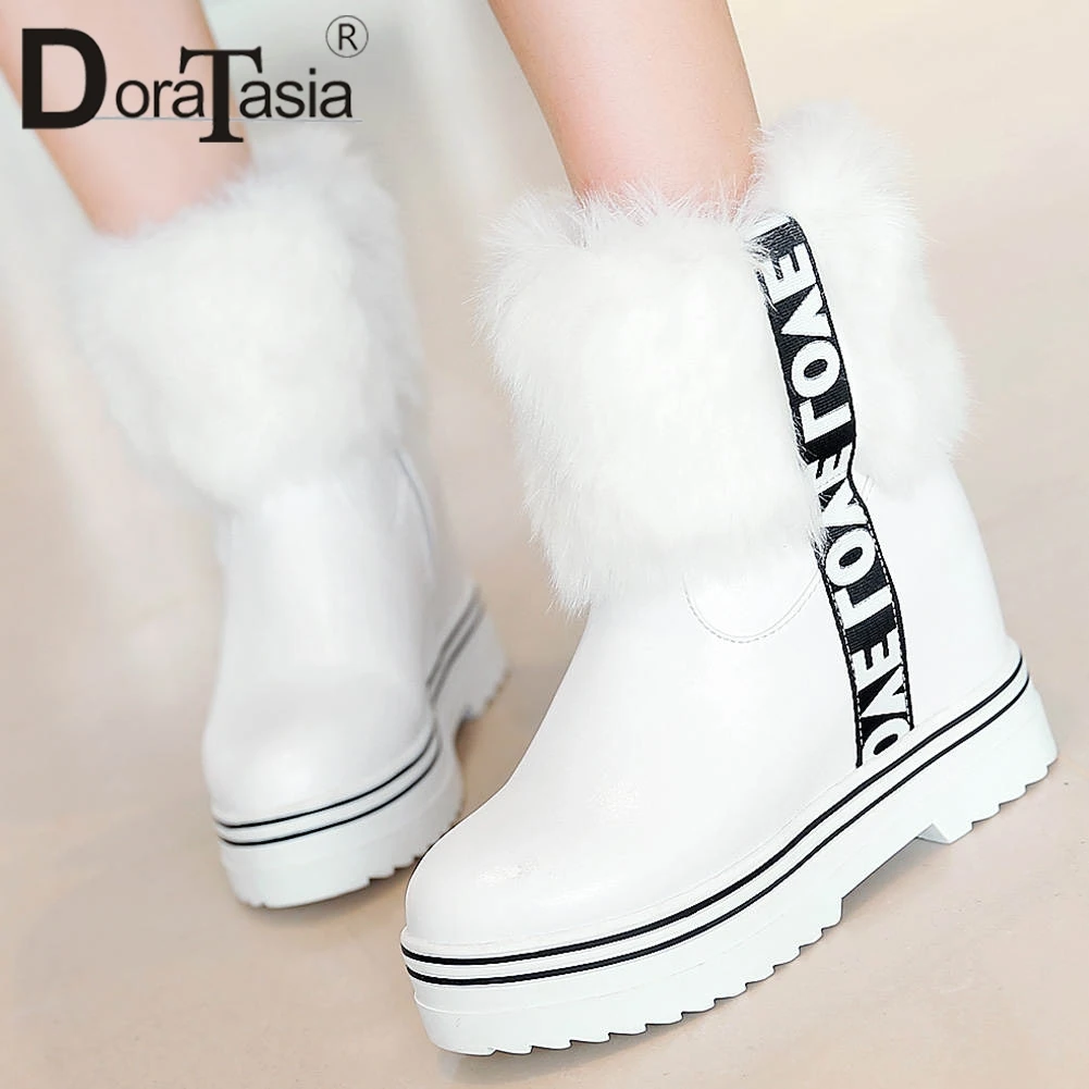 

DORATASIA Big Size 34-43 Women Fur Boots Ladies Height Increasing Platform Snow Boots Non-slip Winter Ankle Boots Shoes Woman