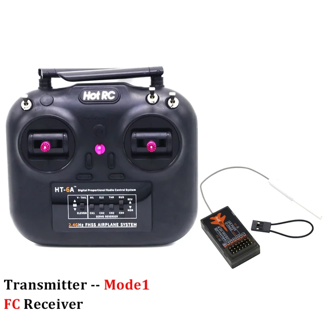 Hotrc HT-6A 2.4G 6CH RC Transmitter Remote Controller And HT-6A 6CH FHSS Receiver For FPV Drone Airplane Car Boat