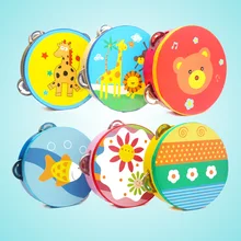 Детский развивающий мультфильм музыкальный барабан игрушечный молоток инструмент ручной звуковой барабан детские игрушки танцевальный реквизит Детский Музыкальный барабан